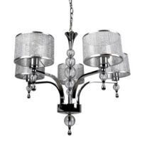 LAMPA WISZĄCA ZUMA LINE JEWELLERY PENDANT P1550-05A chrom szkło nowoczesna metalowy abażur 5-pł