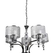LAMPA WISZĄCA ZUMA LINE JEWELLERY PENDANT P1550-05A chrom szkło nowoczesna metalowy abażur 5-pł