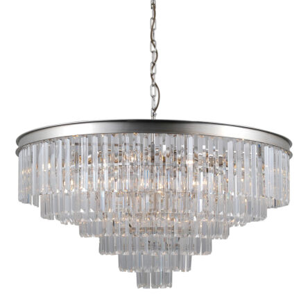 Lampa wisząca VERDES PND-44372-14A-SLVR-BRW Italux Pałacowa imponująca