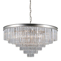 Lampa wisząca VERDES PND-44372-14A-SLVR-BRW Italux Pałacowa imponująca