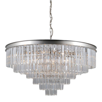 Lampa wisząca VERDES PND-44372-14A-SLVR-BRW Italux Pałacowa imponująca