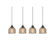 Lampa wisząca MORA 4 LINE DEL-8150-4PL klosze na listwie nowoczesna designerska 14,5 cm szerokości klosza szkło wytłaczane wzorem