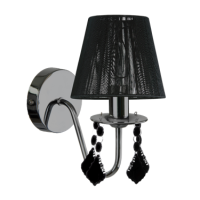 Lampa ścienna kinkiet mona LP-5005/1W czarny Light prestige nowoczesny abażur z tasiemki