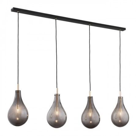 Lampa wisząca OAKLAND 1740 Argon dymione szklane klosze na listwie 4xG9
