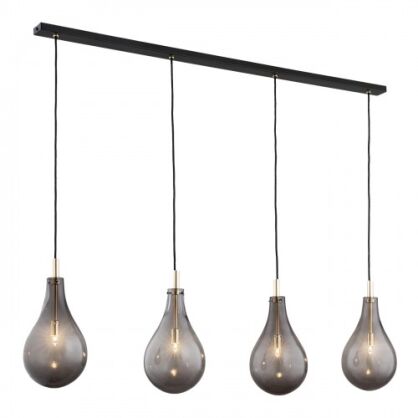 Lampa wisząca OAKLAND 1740 Argon dymione szklane klosze na listwie 4xG9