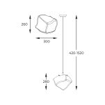 LAMPA WISZĄCA LAMPA WEWNĘTRZNA ROCK PENDANT P0488-01F-F4AC ZUMA LINE Wbudowany LED E27 METAL / KRYSZTAŁ - 4