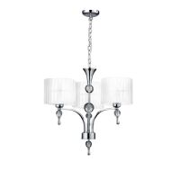 Lampa wisząca Impress 3 Azzardo 1976-3P WH z metalu o wykończeniu chromowanym i szklanym abażury w kolorze białym