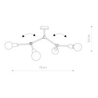 Lampa wisząca TWIG czarna 4x Nowodvorski 9140 