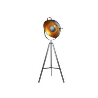 LAMPA PODŁOGOWA AZzardo TOMA FLOOR BLACK AZ2379 metal  nowoczesna elementy klosz półokrągły czarny, wewnętrzna strona ma kolor złoty