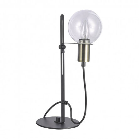 Lampa stołowa gianni MT16096-1B Italux w surowym stylu industrialnym metalowe elementy mają czarne wykończenie z dodatkami antycznego brązu 