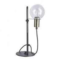 Lampa stołowa gianni MT16096-1B Italux w surowym stylu industrialnym metalowe elementy mają czarne wykończenie z dodatkami antycznego brązu 