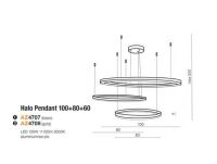 Lampa wisząca HALO 100+80+60 Azzardo AZ4708 okręgi LED nowoczesna złota - 4