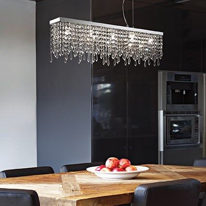 Lampa wisząca GIADA SB5 Ideal Lux  098722 Klosz tworzą łańcuszki i wisiorki wykonane z przezroczystych i kolorowych kryształków