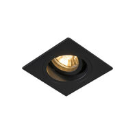LAMPA SUFITOWA WPUSZCZANA  ZUMA LINE CHUCK DL SQUARE BK Z ALUMINIUM MA KOLOR CZARNY GU10