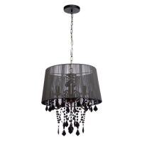 Lampa wisząca Mona 3 LP-5005/3P czarna Light prestige nowoczesna abażur z tasiemki