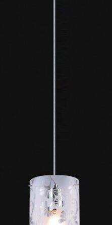 Lampa wisząca Sense MDM1673-1 Italux  nowoczesna lampa wykończenie w kolorze chromu klosz w kształcie tuby ze szkła z dekoracyjnymi motywami kwiatowymi
