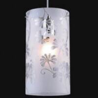 Lampa wisząca Sense MDM1673-1 Italux  nowoczesna lampa wykończenie w kolorze chromu klosz w kształcie tuby ze szkła z dekoracyjnymi motywami kwiatowymi