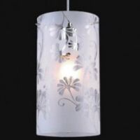 Lampa wisząca Sense MDM1673-1 Italux  nowoczesna lampa wykończenie w kolorze chromu klosz w kształcie tuby ze szkła z dekoracyjnymi motywami kwiatowymi