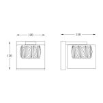 Kinkiet GEM W0389-01A-B5AC LED zumaline Elegancki transparentny klosz z kryształkami wewnątrz klimatycznie rozprasza światło - 2