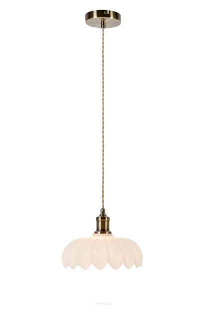 Lampa wisząca Kurage 1L E27 108857 Markslojd antyczny mosiądz/biała Ø26cm