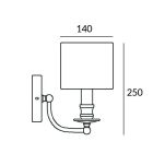 Kinkiet Abu Dhabi - W01888WH COSMO Light nowoczesna lampa z metalową podstawą o wykończeniu chromowanym biały okrągły abażur w kształcie tuby 14 cm średnicy klosza - 4