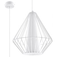 Lampa wisząca  DEMI  białą SL.0297 Loftowa Nowoczesna   klosz z metalu druciany