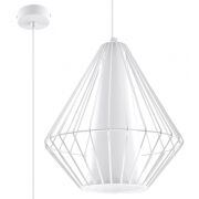 Lampa wisząca  DEMI  białą SL.0297 Loftowa Nowoczesna   klosz z metalu druciany