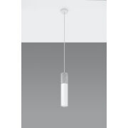 LAMPA  WISZĄCA BORGIO BIAŁA  SALOWA TUBA ZAKOŃCZONA BETONEM IDEALNA DO SALONU SL.0647 SOLLUX
