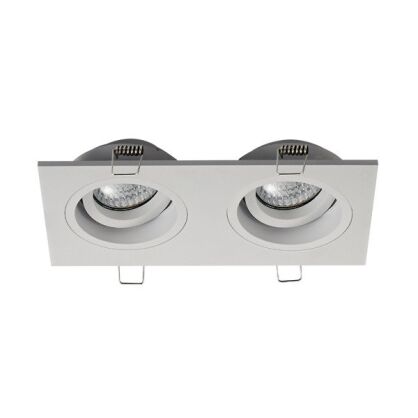 LAMPA WPUSZCZANA LAMPA SUFITOWA lampa wewnętrzna ZUMA LINE CHUCK DL 2 SQUARE SPOT 20068-WH Z ALUMINIUM W KOLORZE Białym NOWOCZESNY  