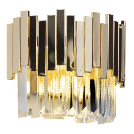  KINKIET TREND W0251 MAXlight NIETUZINKOWY ZŁOTY ZE SZKLANYMI SOPELKAMI E14
