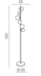 Lampa podłogowa SYBILLA Azzardo AZ4408 Złota podstawa białe kule 150 cm - 2