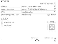 Lampa wpuszczana Editta  AZzardo GM2110 WH AZ0807 - 3