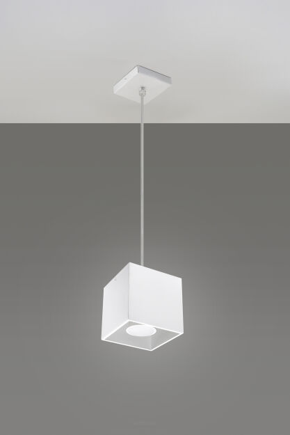 Lampa wisząca Quad biała kostka SL.0062 SOLLUX LIGHTING techniczna nowoczesna kwadratowa