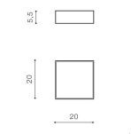 Plafon zewnętrzny łazienkowy CASPER SQUARE Azzardo kwadrat 20 cm CZARNY 3000K/4000K - 3