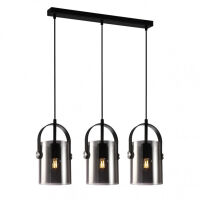 Lampa wisząca Nanesma PND-32453-3-BK+SG nowoczesna potrójna dymione klosze kształtem przypomina wiaderko
