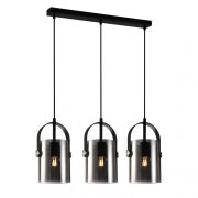 Lampa wisząca Nanesma PND-32453-3-BK+SG nowoczesna potrójna dymione klosze kształtem przypomina wiaderko