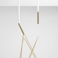 Lampa sufitowa STICK GOLD/WHITE L biało/złota tuba ALDEX 1067PL_G_L  