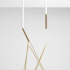 Lampa sufitowa STICK GOLD/WHITE L biało/złota tuba ALDEX 1067PL_G_L  