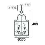 Lampa wisząca New York - P04882AU COSMO Light kształtem przypomina latarnię wykonana w stylu nowojorskim - 5