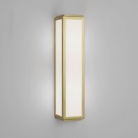 Kinkiet LAMPA łazienkowa ścienna MASHIKO 360 CLASSIC Astro  7801 złoty mat biały klosz prostokąt 1121037