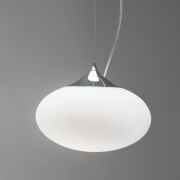 Lampa wisząca Zeppo Pendant 300- Astro 1176002 0965 kula polerowany chrom mleczny opalizujący dyfuzor ze szkła 