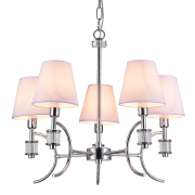 LAMPA WISZĄCA LIVERPOOL EFEKTOWNA CHROMOWY KORPUS MATERIAŁOWE ABAŻURY KRYSZTAŁOWY AKCENT COSMO LIGHT P05100CH 
