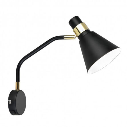 Kinkiet lampa ścienna Biagio MB-H16079BM-1 CZARNA  Italux skandynawski styl