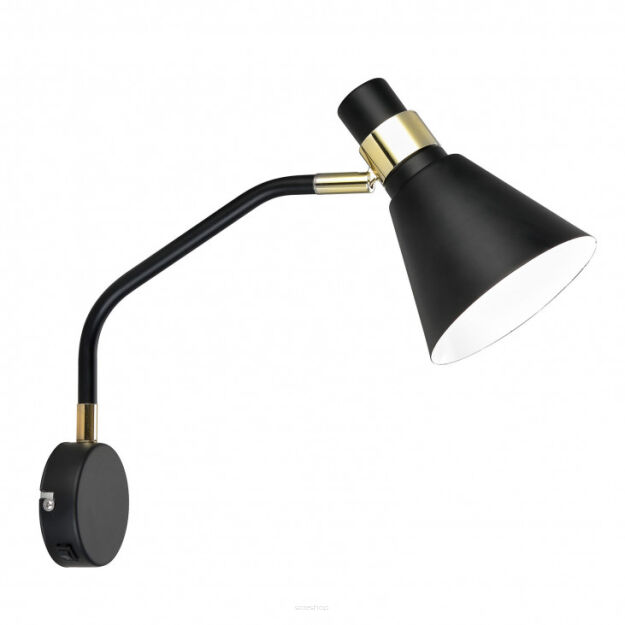 Kinkiet lampa ścienna Biagio MB-H16079BM-1 CZARNA  Italux skandynawski styl