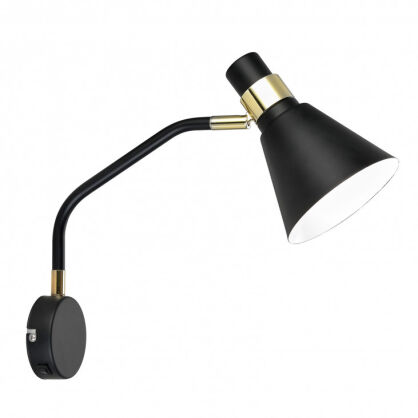 Kinkiet lampa ścienna Biagio MB-H16079BM-1 CZARNA  Italux skandynawski styl