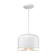 Lampa wisząca Trondheim - P01086WH Cosmo Light klosz biały z przezroczystą soczewką od spodu średnica 30 cm