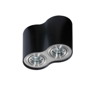 LAMPA NATYNKOWA   Bross 2 AZzardo AZ0782 techniczna czarna/aluminium podwójna 