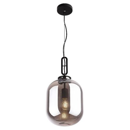 Lampa wisząca P0298 HONEY SMOKY z metalu i szklanego klosza o czarnym zabarwieniu 
