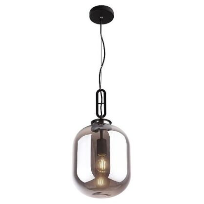 Lampa wisząca P0298 HONEY SMOKY z metalu i szklanego klosza o czarnym zabarwieniu 