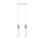 LAMPA  WISZĄCA BORGIO 2 BIAŁE  STALOWE TUBY ZAKOŃCZONE BETONEM IDEALNA DO SALONU SL.0648 SOLLUX - 2